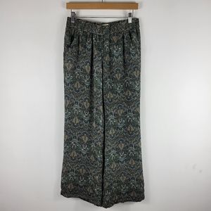 New Joie Silk Pull On Wide Leg Floral Paisley Trouser Pants